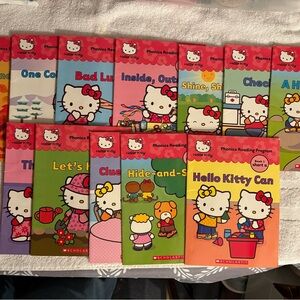 Scholastic Hello Kitty Phonics Book Collection - Red and Pink Covers